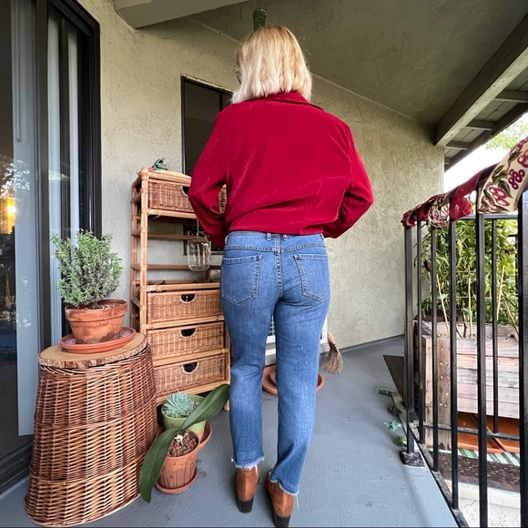 Free People Distressed Ripped Knee Raw Hem Cropped Ankle Skinny Jeans - Picture 4 of 16